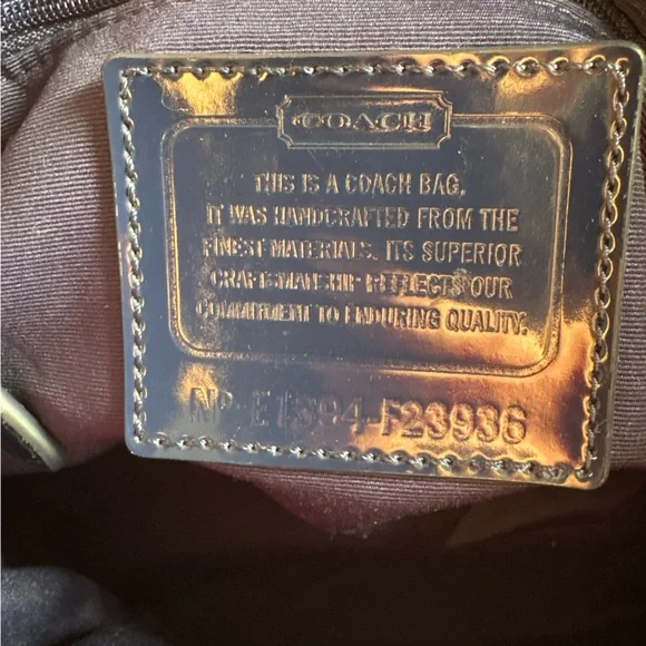 Coach Shoulder Bag Navy, White, Orange Signature C Pattern with wallet - Picture 5 of 15